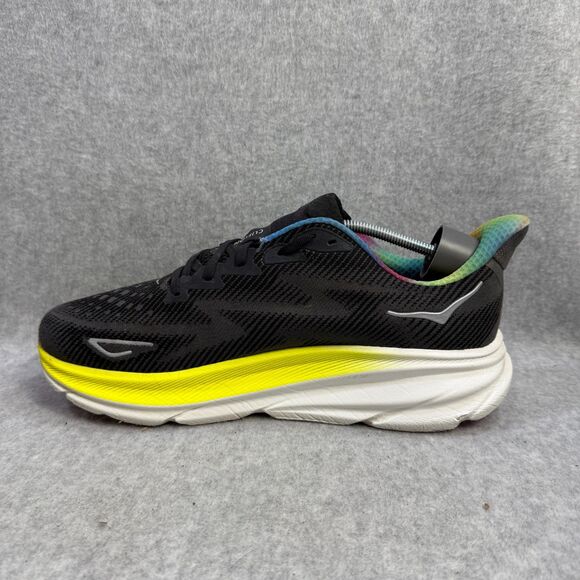Hoka One One Shoes Mens Size 10.5 D Clifton 9 Black Running Sneaker 1127895 BAAB - Picture 6 of 9